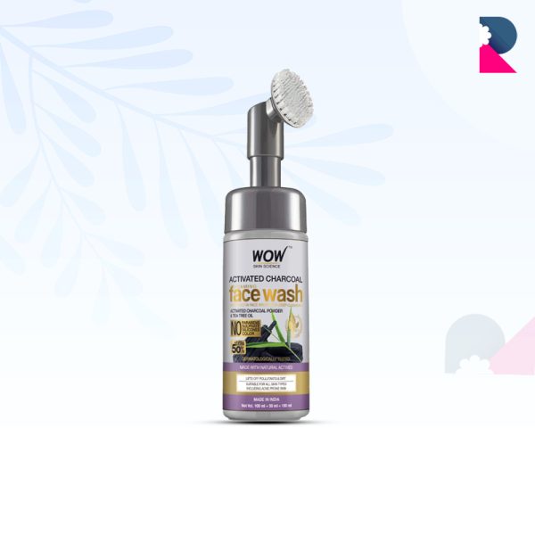 Wow Activated Charcoal Foaming Face Wash - 150 ml.