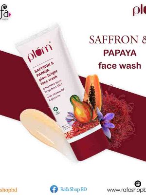 Plum Saffron & Papaya Glow Face Wash | Enhances Skin | With Vitamin B5 | Fights Dull Skin | Non-Drying, Gel-Based, Sulphate-Free Face Wash | For All Skin Types | 100% Vegan