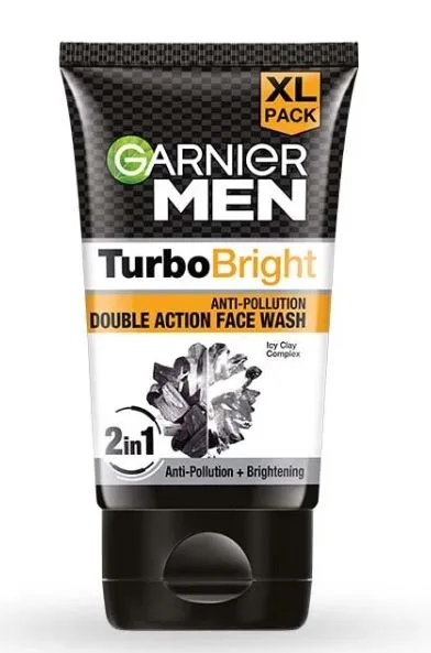 Garnier Men Turbo Bright Anti-Pollution Double Action Face Wash 150g